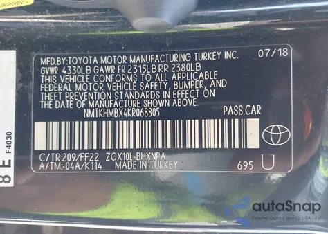 2019 Toyota C-Hr Xle from USA, damaged, VIN NMTKHMBX4KR068805